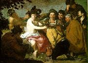 VELAZQUEZ, Diego Rodriguez de Silva y The Topers (The Rule of Bacchus) e painting